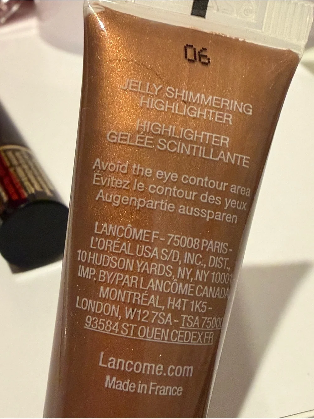 Lancome-Cheeks Juicy Tubes Highlighter - Shimmery Bronze + Travel Mascara/Primer
